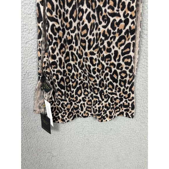 Charter Club Women's 100% Cashmere Leopard Print Luxury Soft Scarf One Size NWTs - Picture 4 of 7
